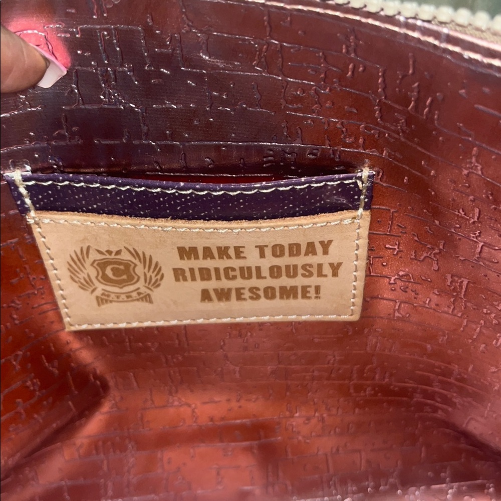 Consuela Teal Snake-Embossed Crossbody with Tan Accents - Picture 8 of 11